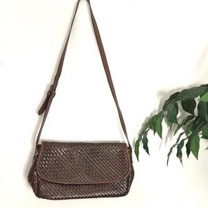 Vintage Talbots Leather Woven Purse